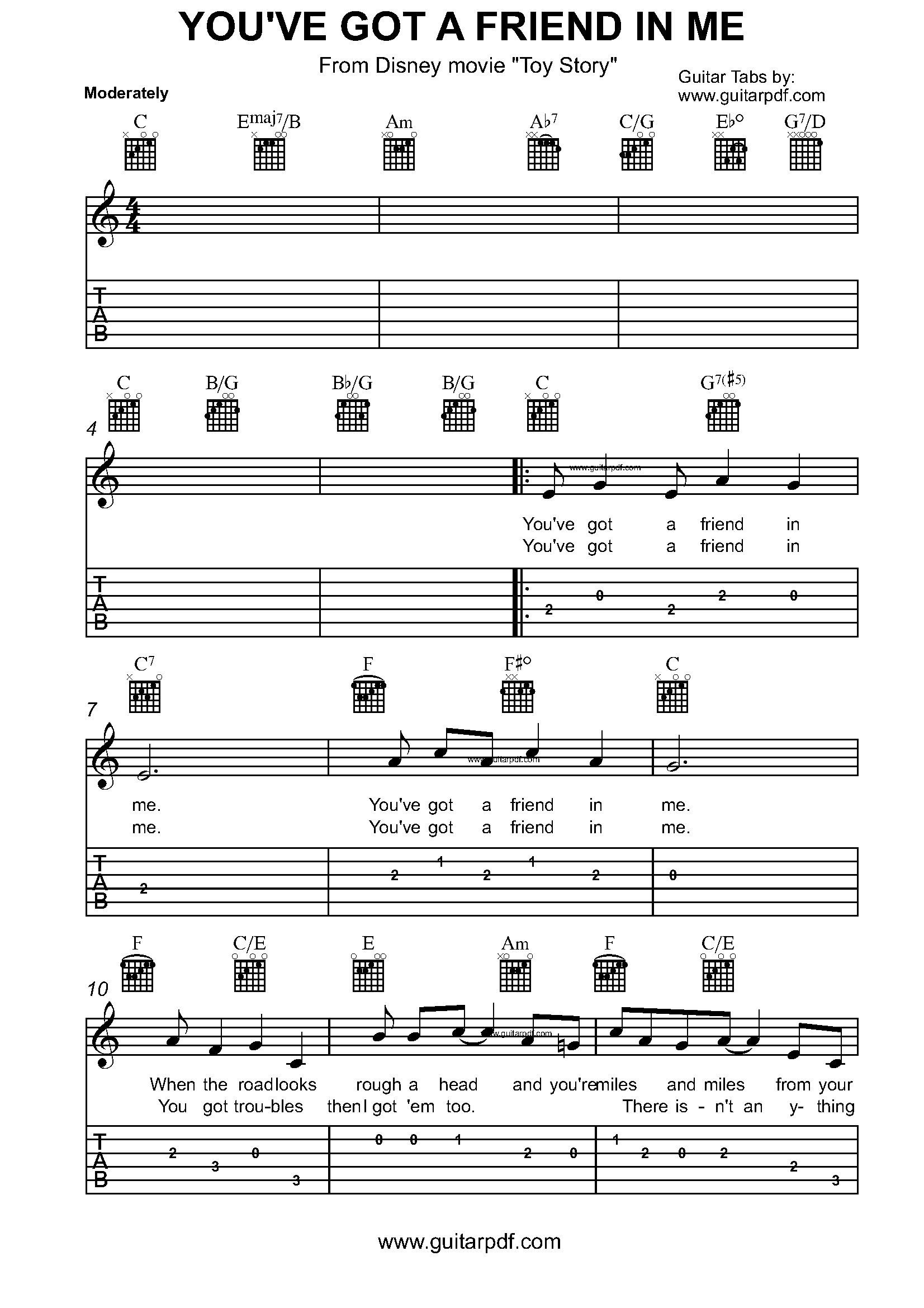 You’ve Got A Friend In Me GuitarPDF_Page_1 You've Got A Friend In Me Guitar Tabs PDF